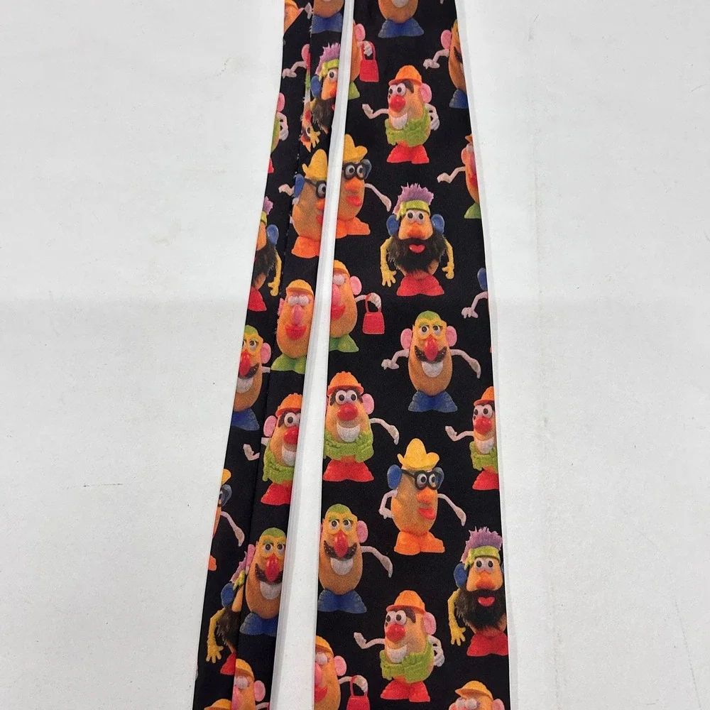 Ralph Marlin Mr. Potato Head Novelty Necktie Black Kitsch Toycore Retro USA